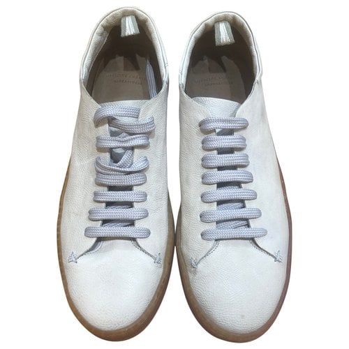 Pre-owned Officine Creative Leather Low Trainers In Beige