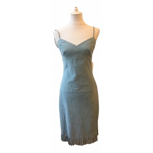 Pre-owned Joop Leather Mid-length Dress In Blue