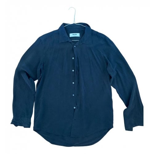 Pre-owned Msgm Linen Shirt In Blue