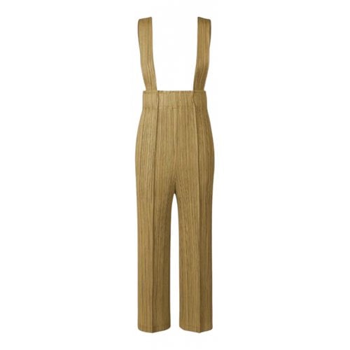 Pre-owned Pleats Please Jumpsuit In Gold