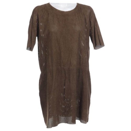 Pre-owned Utzon Leather Dress In Brown