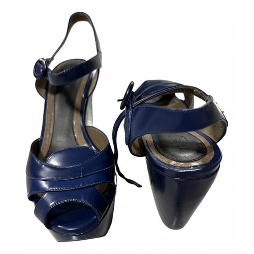 Pre-owned Marni Leather Sandal In Blue