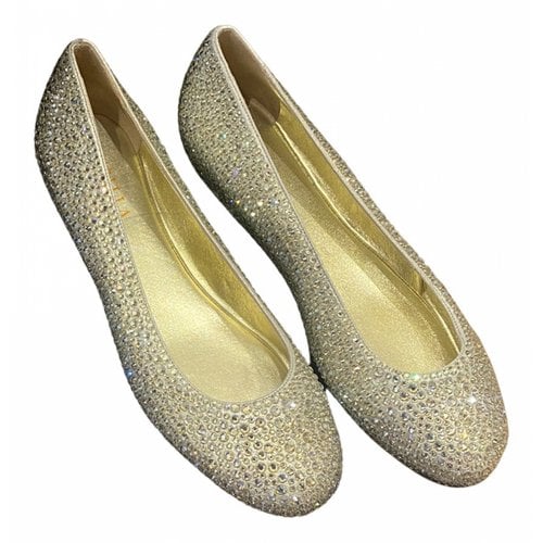 Pre-owned Le Silla Leather Ballet Flats In Ecru