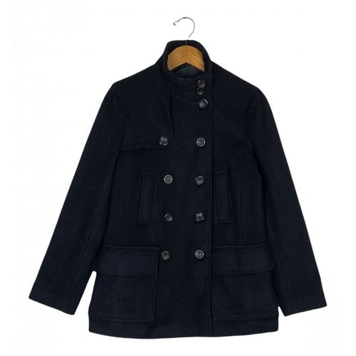 Pre-owned French Connection Wool Trench Coat In Black