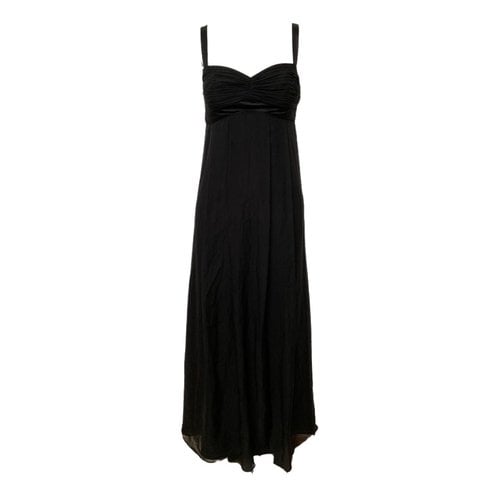Pre-owned Laundry By Shelli Segal Silk Maxi Dress In Black