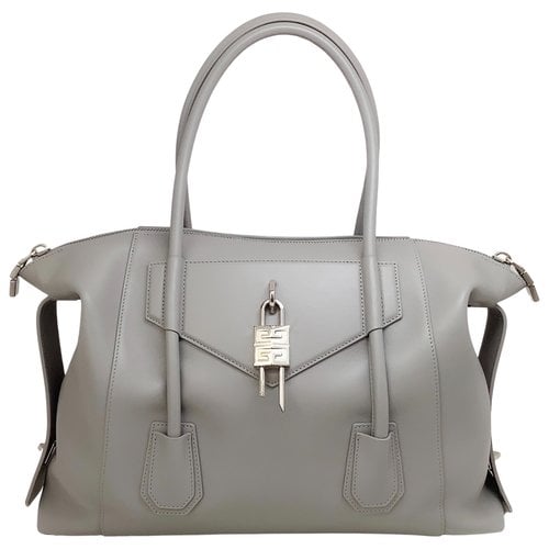 Pre-owned Givenchy Antigona Leather Satchel In Grey