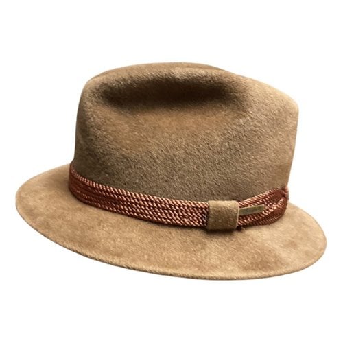 Pre-owned Borsalino Faux Fur Hat In Beige