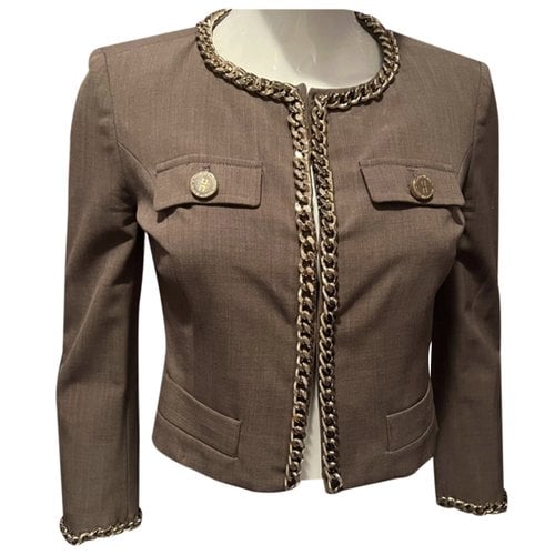 Pre-owned Elisabetta Franchi Wool Short Vest In Brown
