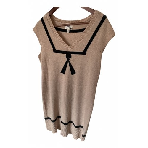 Pre-owned Milly Cashmere Mini Dress In Beige