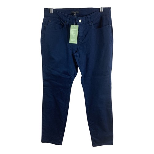 Pre-owned Eileen Fisher Straight Pants In Blue