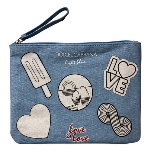 Pre-owned Dolce & Gabbana Clutch Bag In Blue