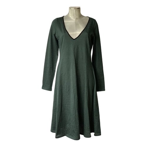 Pre-owned Tombolini Wool Mid-length Dress In Green