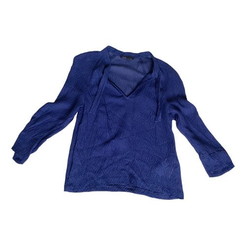 Pre-owned Maje Silk Blouse In Blue