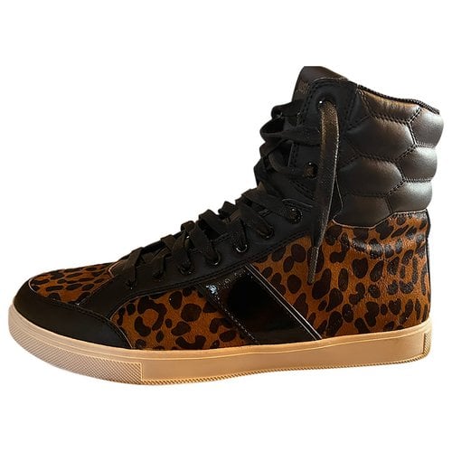 Pre-owned Just Cavalli High Trainers In Brown