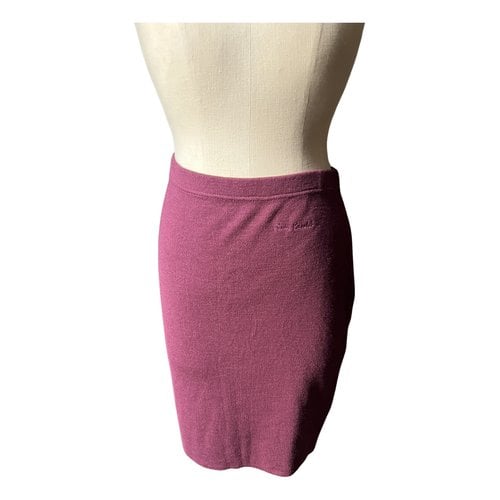 Pre-owned Pierre Cardin Wool Mid-length Skirt In Purple