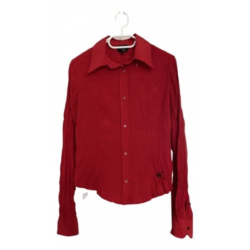 Pre-owned Just Cavalli Silk Shirt In Red