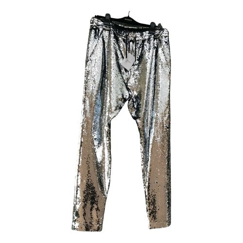 Pre-owned Balmain Trousers In Silver