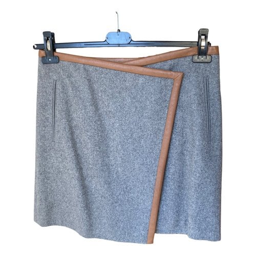 Pre-owned Hugo Boss Wool Mini Skirt In Grey