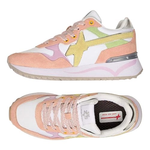 Pre-owned W6yz Leather Trainers In Pink