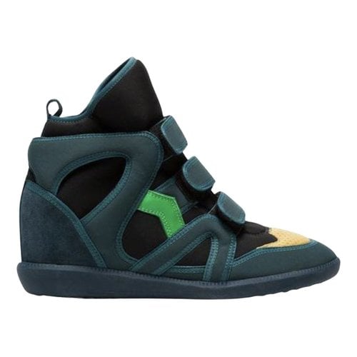 Pre-owned Isabel Marant Buckee Leather Trainers In Green