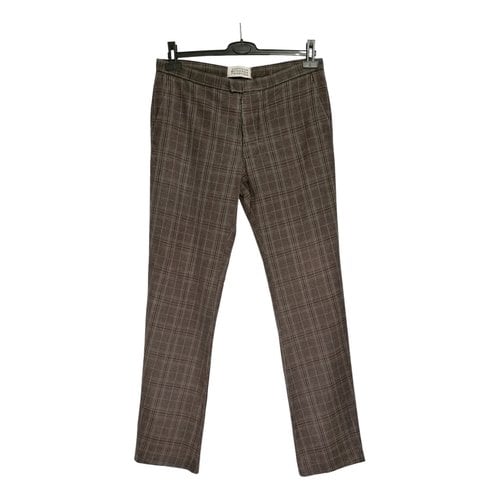 Pre-owned Maison Margiela Wool Trousers In Brown