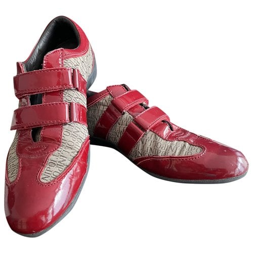Pre-owned Pollini Patent Leather Trainers In Red