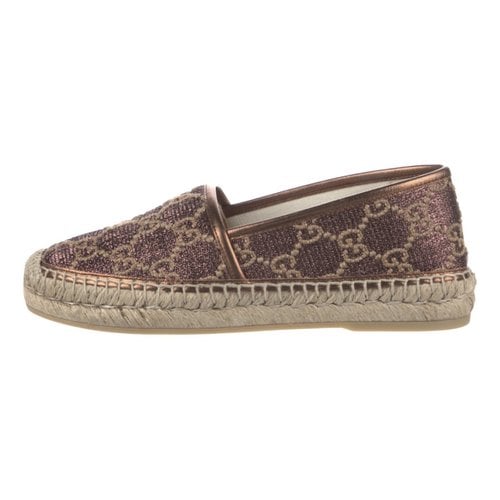 Pre-owned Gucci Leather Espadrilles In Brown