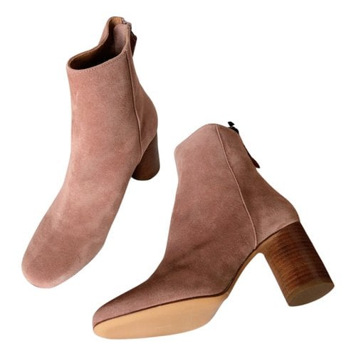 Pre-owned Sandro Ankle Boots In Pink