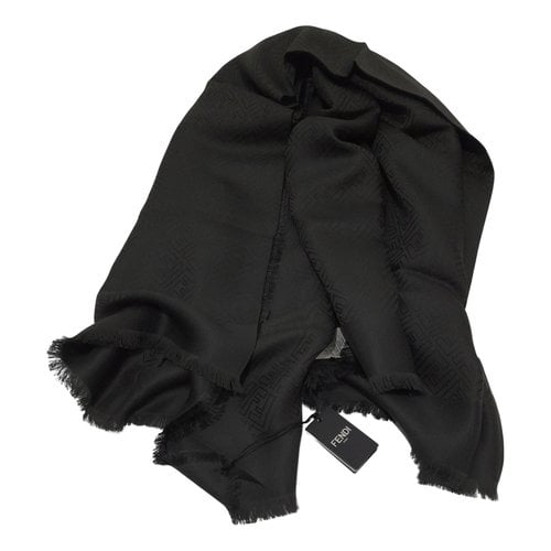 Pre-owned Fendi Silk Stole In Black