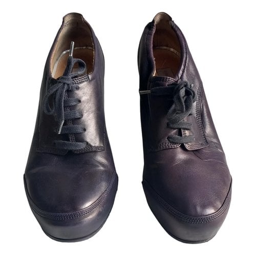 Pre-owned Dries Van Noten Leather Heels In Purple
