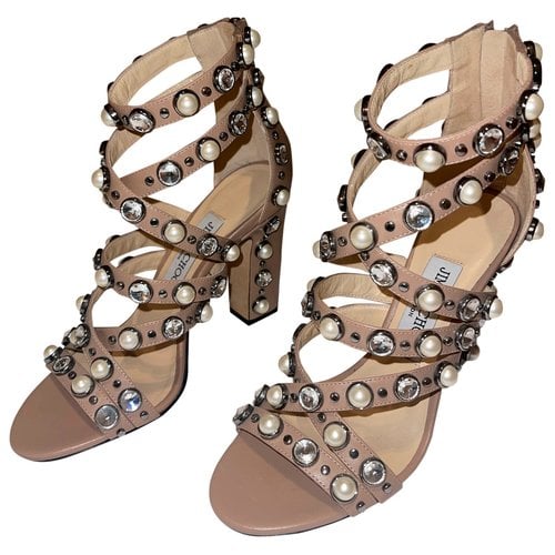 Pre-owned Jimmy Choo Leather Sandals In Beige