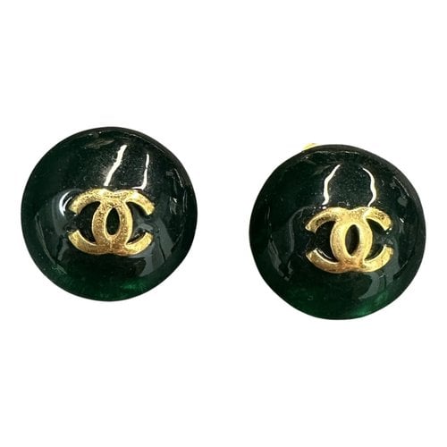 Pre-owned Chanel Earrings In Green