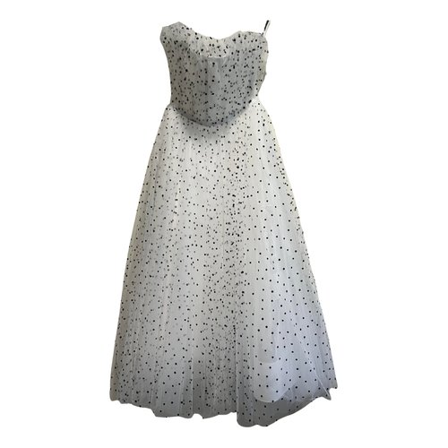 Pre-owned Monique Lhuillier Silk Dress In White
