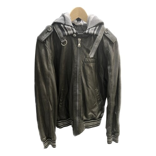 Pre-owned Dolce & Gabbana Leather Jacket In Grey