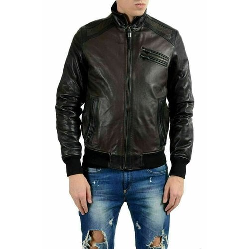 Pre-owned Just Cavalli Leather Jacket In Multicolour