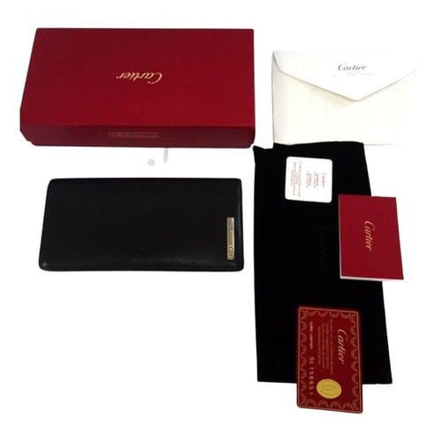 Pre-owned Cartier Leather Wallet In Black