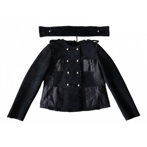 Pre-owned Emporio Armani Shearling Short Vest In Black