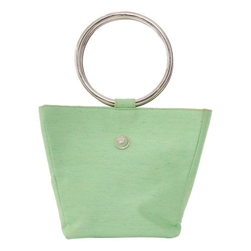 Pre-owned Versace Silk Handbag In Green