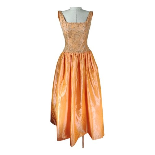 Pre-owned Escada Silk Maxi Dress In Orange