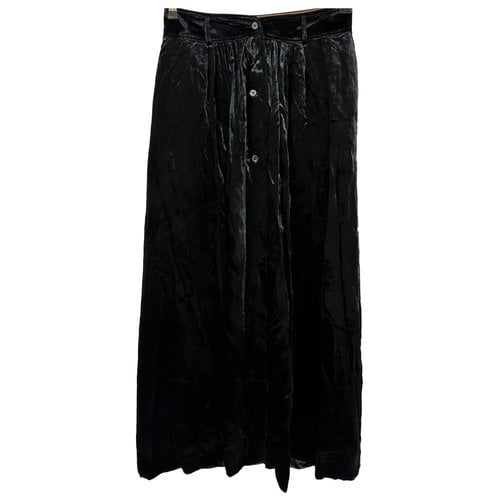 Pre-owned Kenzo Velvet Maxi Skirt In Black