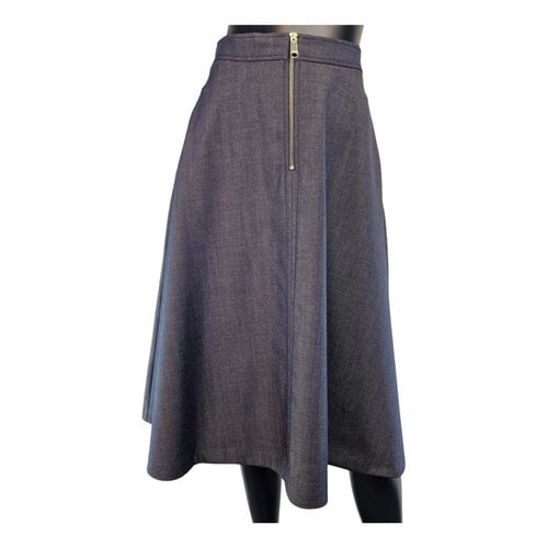 Pre-owned Max & Co Wool Mid-length Skirt In Blue