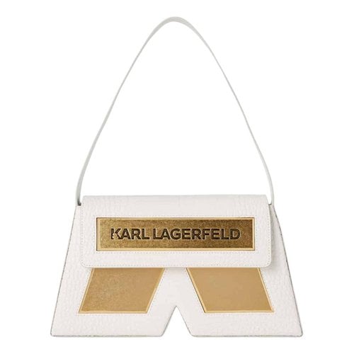 Pre-owned Karl Lagerfeld Leather Handbag In White