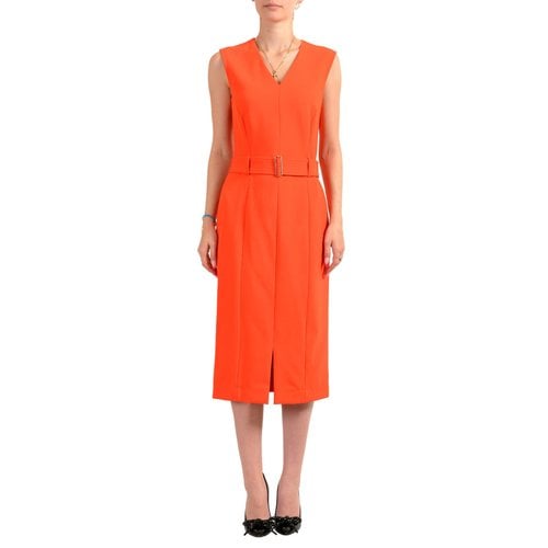 Pre-owned Hugo Boss Mid-length Dress In Orange