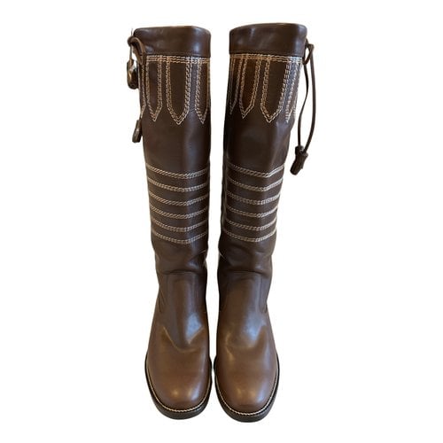 Pre-owned Tsumori Chisato Leather Boots In Brown