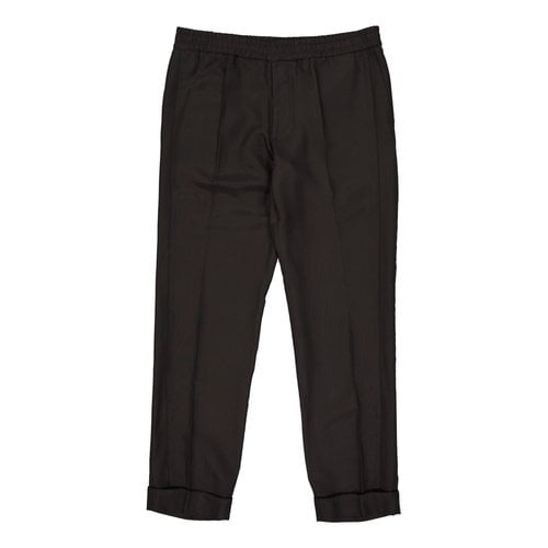 Pre-owned Valentino Silk Trousers In Black