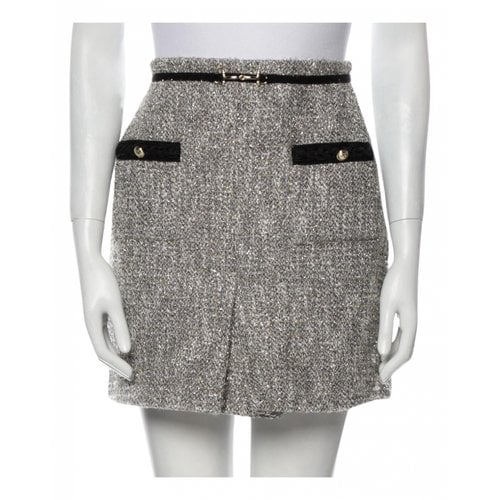 Pre-owned Maje Tweed Mini Skirt In Grey