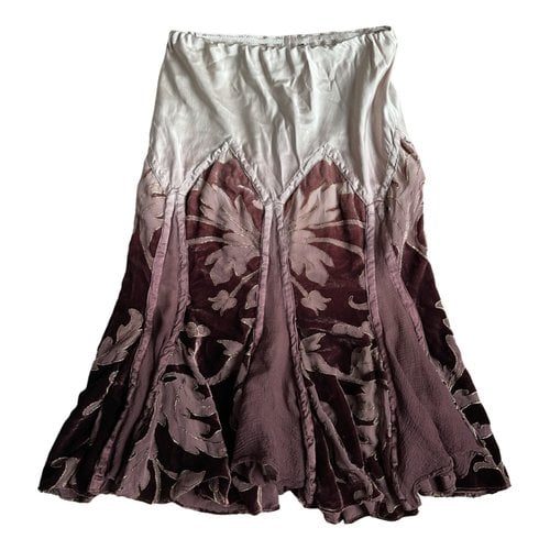 Pre-owned Roberto Cavalli Silk Mid-length Skirt In Pink