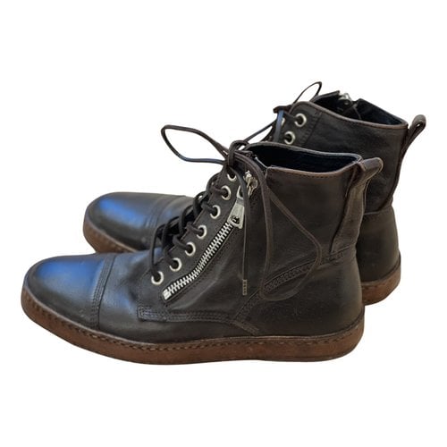 Pre-owned John Varvatos Leather Boots In Brown