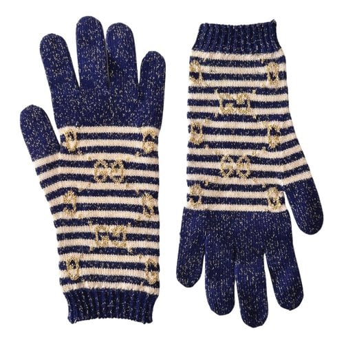 Pre-owned Gucci Wool Gloves In Blue