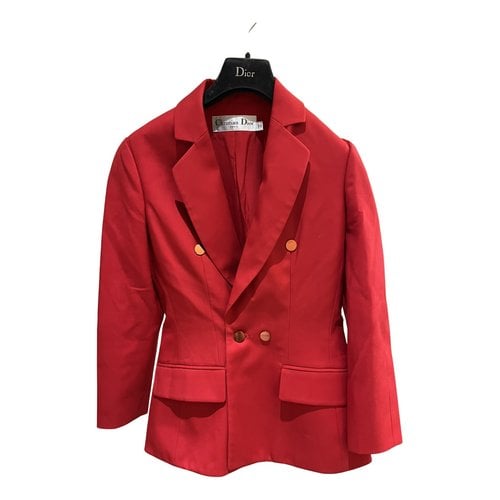 Pre-owned Dior Wool Blazer In Red